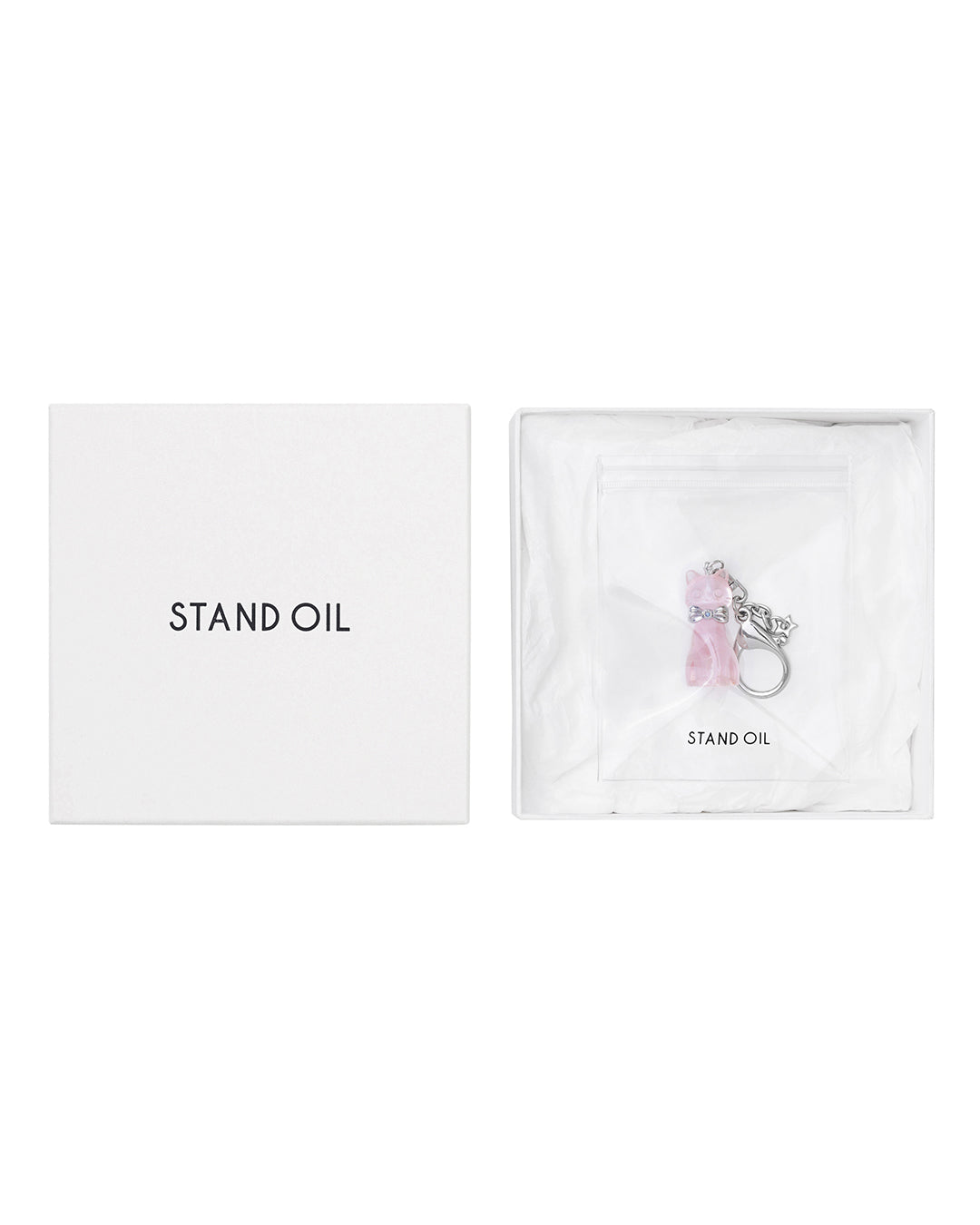 STAND Cat Charm · 貓咪吊飾鑰匙圈 / 嬰兒粉色
