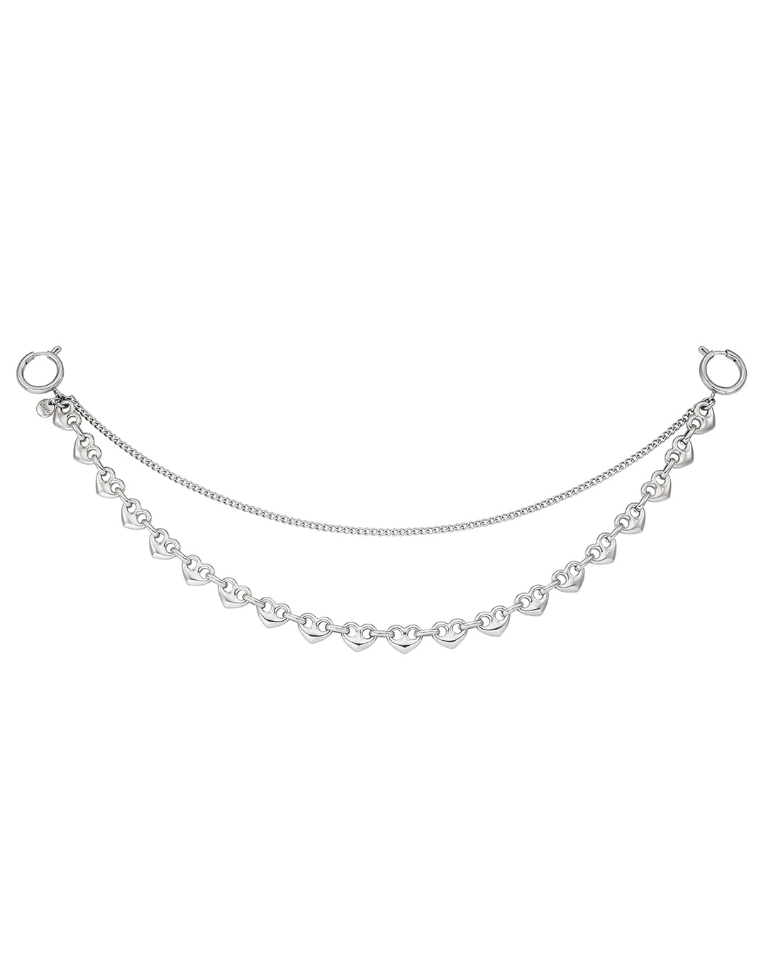 Dual Chain Keyring · 愛心雙鍊吊飾 / 銀色