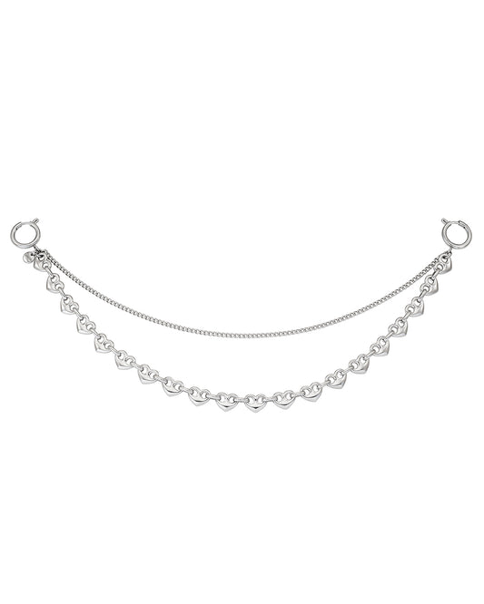 Dual Chain Keyring · 愛心雙鍊吊飾 / 銀色