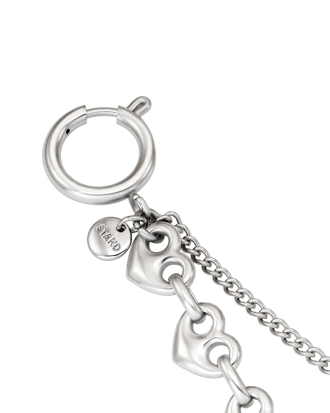 Dual Chain Keyring · 愛心雙鍊吊飾 / 銀色