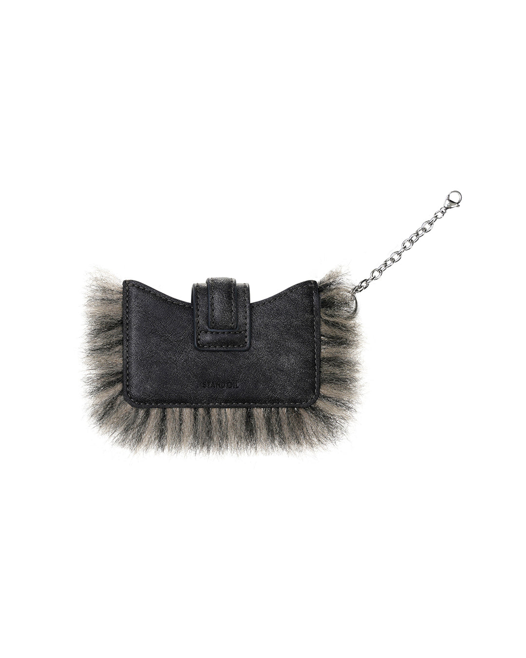 Stud Fur Keyring · 鉚釘毛絨鑰匙圈 / 深灰色