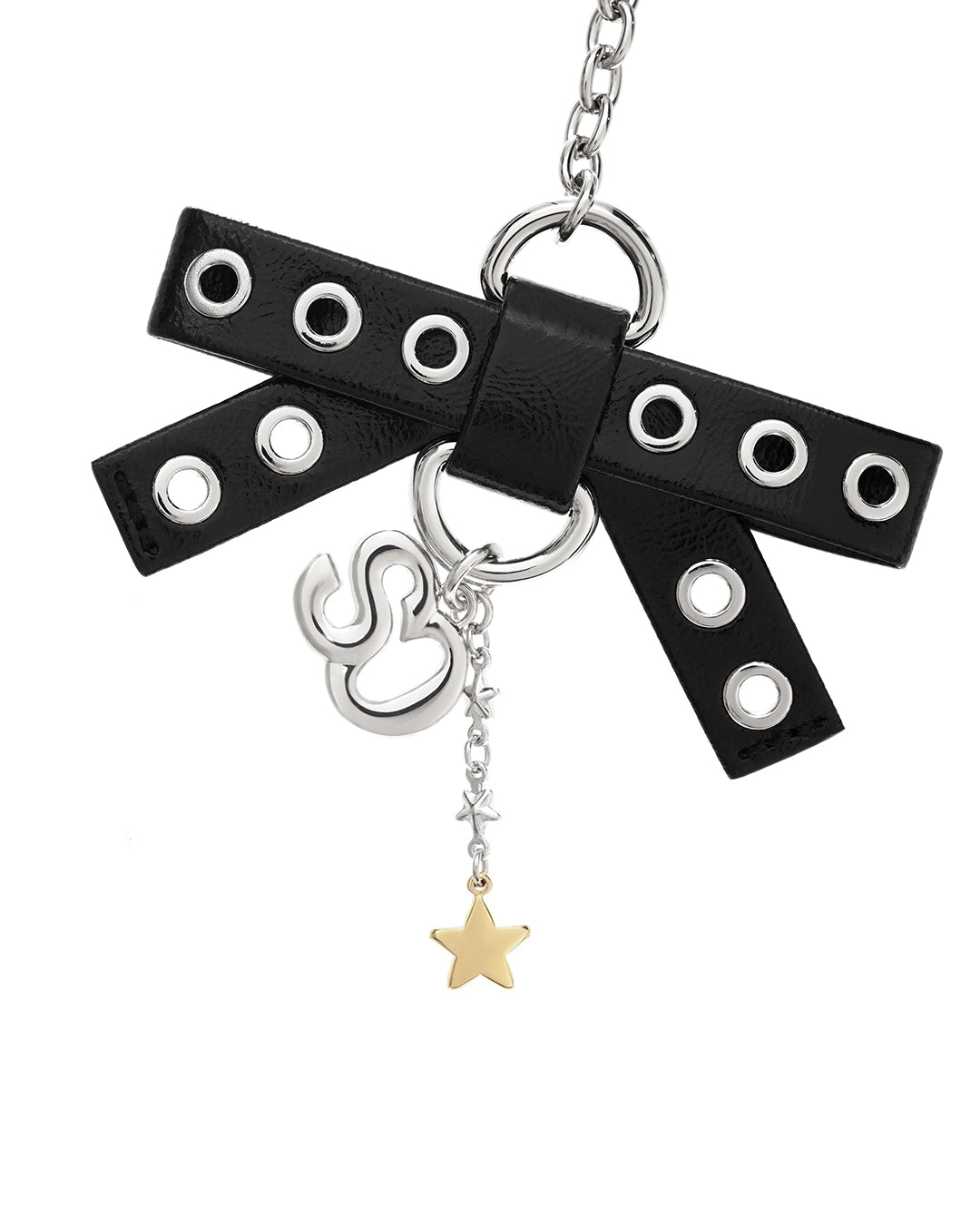 Bow Charm Keyring · 蝴蝶結吊飾鑰匙圈 / 黑色