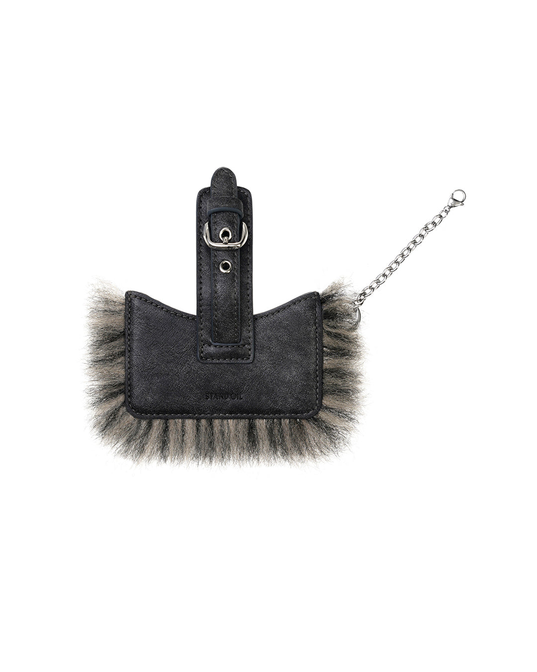 Stud Fur Keyring · 鉚釘毛絨鑰匙圈 / 深灰色