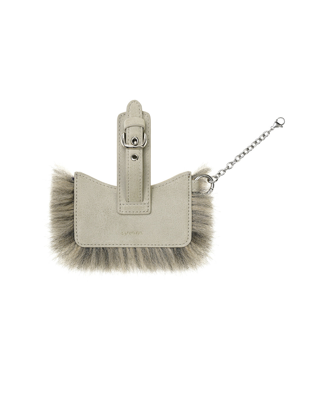 Stud Fur Keyring · 鉚釘毛絨鑰匙圈 / 米白色