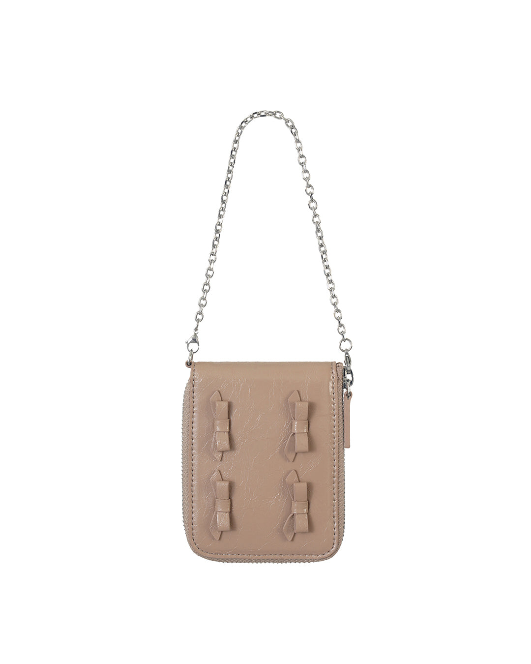 Bow Chain Wallet · 蝴蝶結鏈條錢包 / 奶茶色