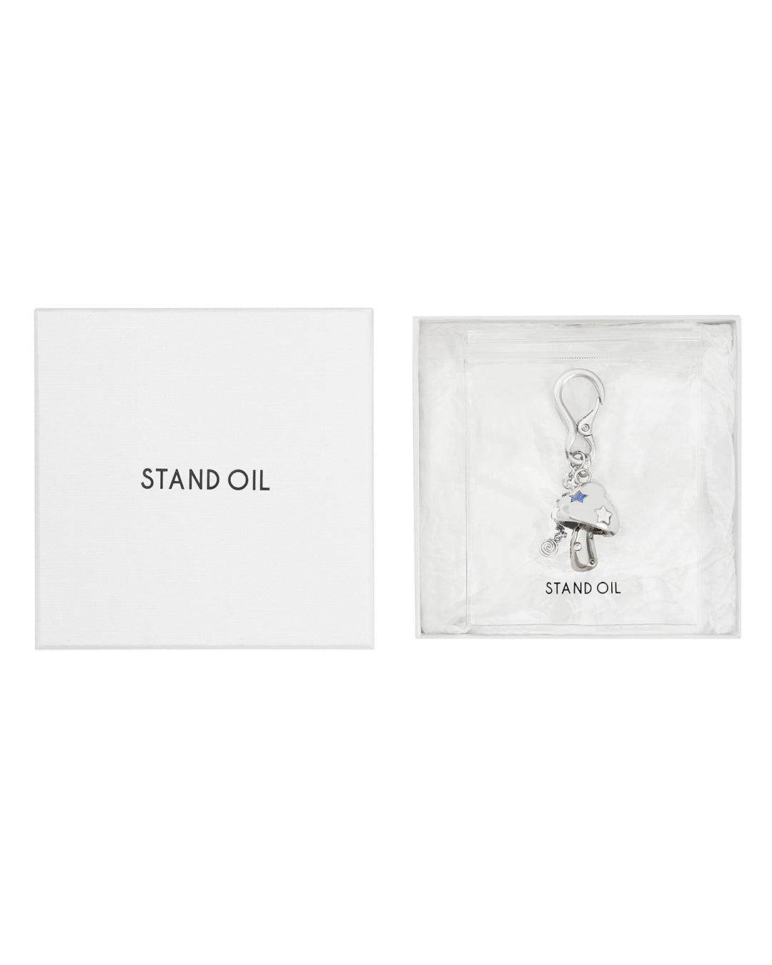 STAND OIL X 金針菇｜蘑菇金屬鑰匙圈 / 銀色