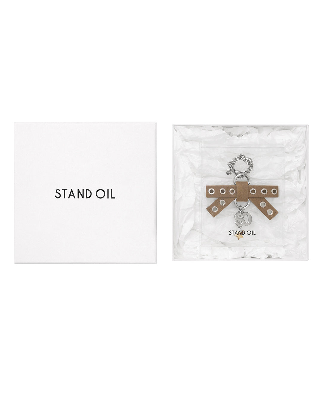 Bow Charm Keyring · 蝴蝶結吊飾鑰匙圈 / 焦糖色