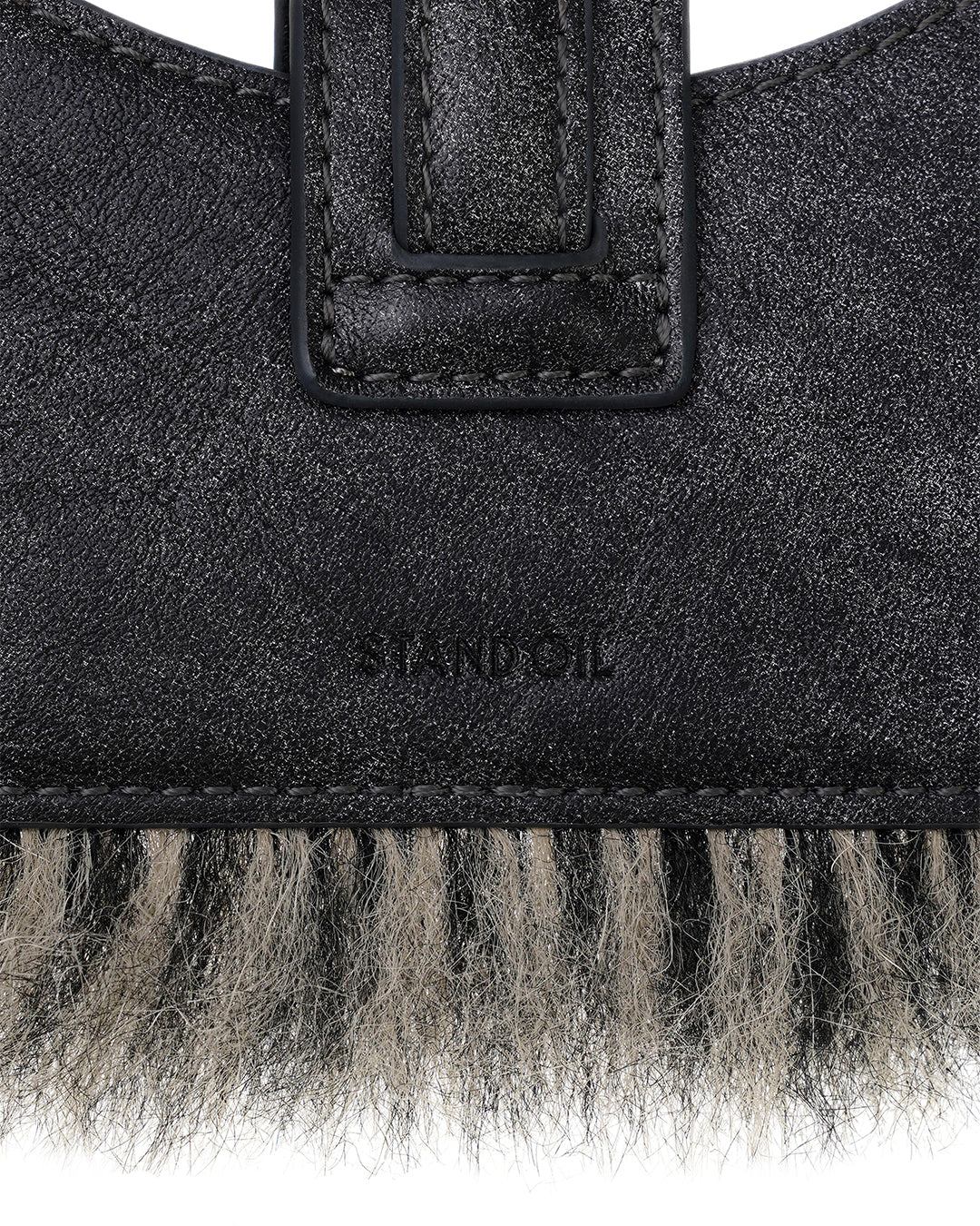 Stud Fur Keyring · 鉚釘毛絨鑰匙圈 / 深灰色