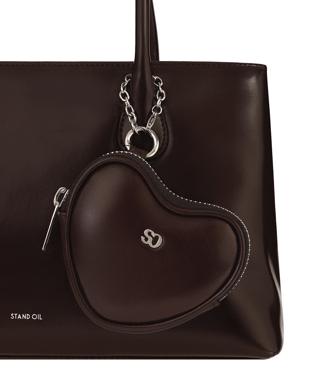 Heart Pods Keyring · 愛心吊飾鑰匙圈 / 栗色