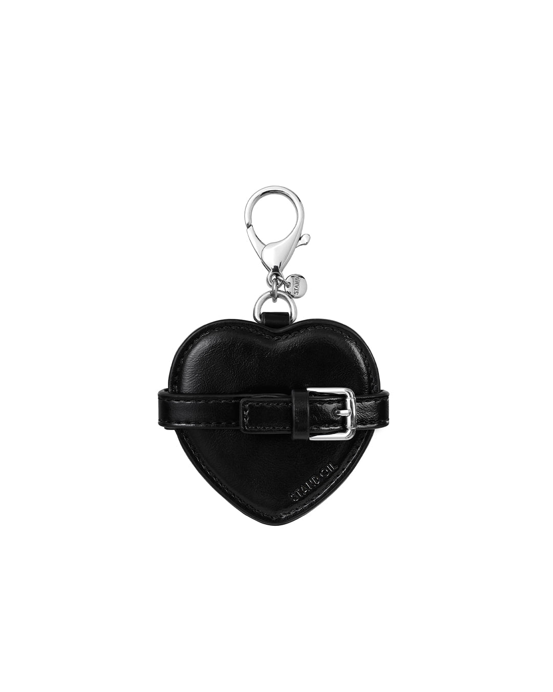 Belted Mirror Keyring · 皮帶愛心鏡面鑰匙圈 / 黑色