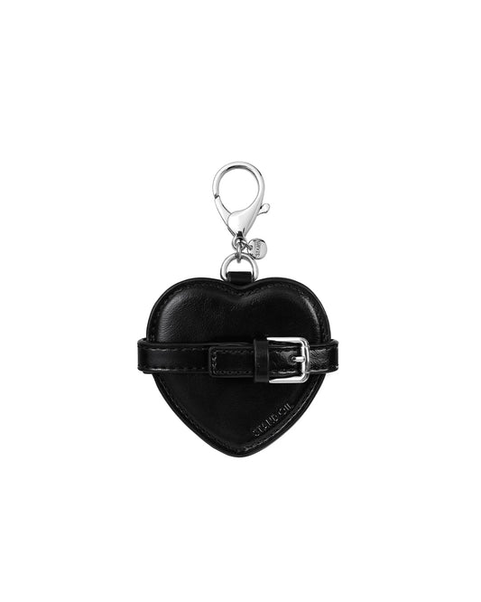 Belted Mirror Keyring · 皮帶愛心鏡面鑰匙圈 / 黑色