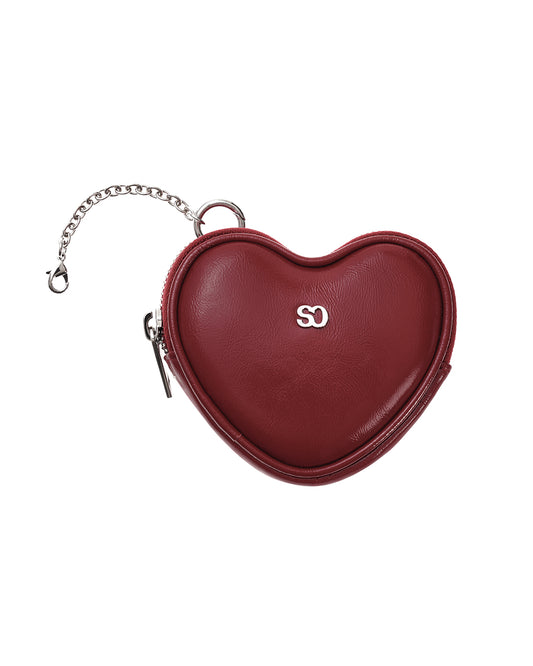 Heart Pods Keyring · 愛心吊飾鑰匙圈 / 酒紅色
