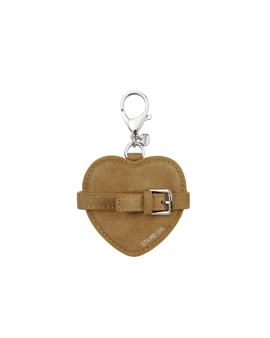 Belted Mirror Keyring · 皮帶愛心鏡面鑰匙圈 / 焦糖色