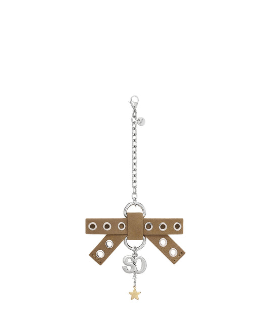 Bow Charm Keyring · 蝴蝶結吊飾鑰匙圈 / 焦糖色
