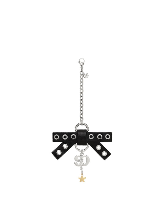 Bow Charm Keyring · 蝴蝶結吊飾鑰匙圈 / 黑色