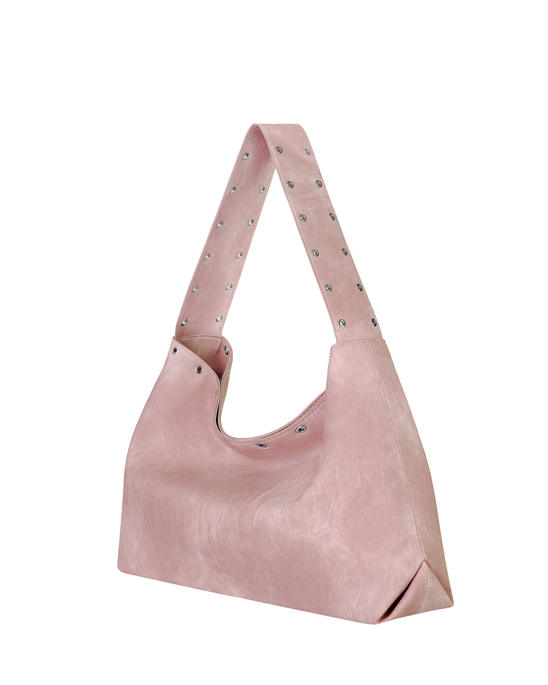 Mingle Bag · 鉚眼寬帶肩背包 / 粉色